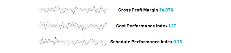 Sparkline Project Management combined trends