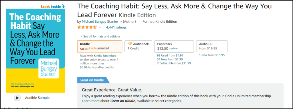 The Coaching Habit Say Less Ask More and Change the Way You Lead Forever on Amazon