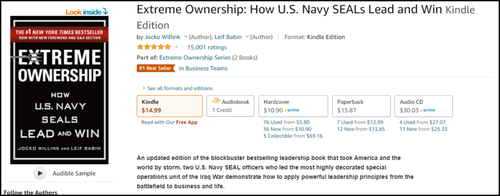 Extreme Ownership: How U.S. Navy SEALs Lead and Win Kindle