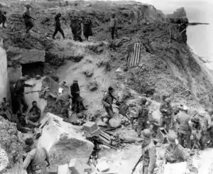 Pointe du Hoc on June 8, 1944, after relief forces reached the Rangers